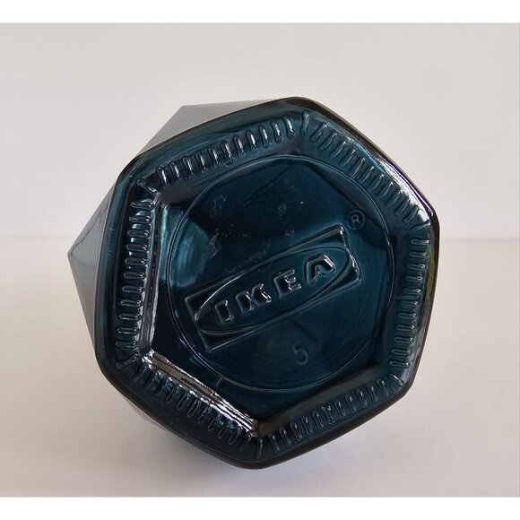 IKEA Deep Blue Geometric Vase Retired 7” Scandinavian Decor - Picture 5 of 8
